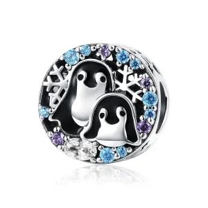 (bilde for) Pandora Style Silver Penguin House Charm - SCC992