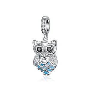 (bilde for) Pandora Style Silver Perpetual Owl Dingle - SCC1124