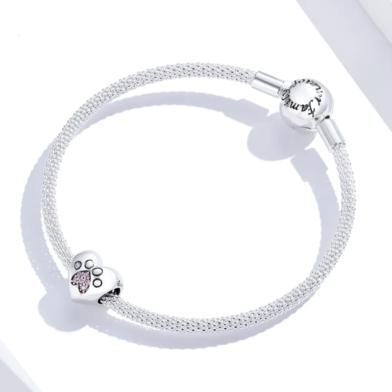 (bilde for) Pandora Style Silver Pet Footprints Charm - BSC209 - Vis 2