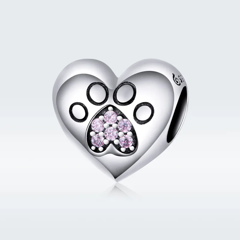(bilde for) Pandora Style Silver Pet Footprints Charm - BSC209 - Vis 4