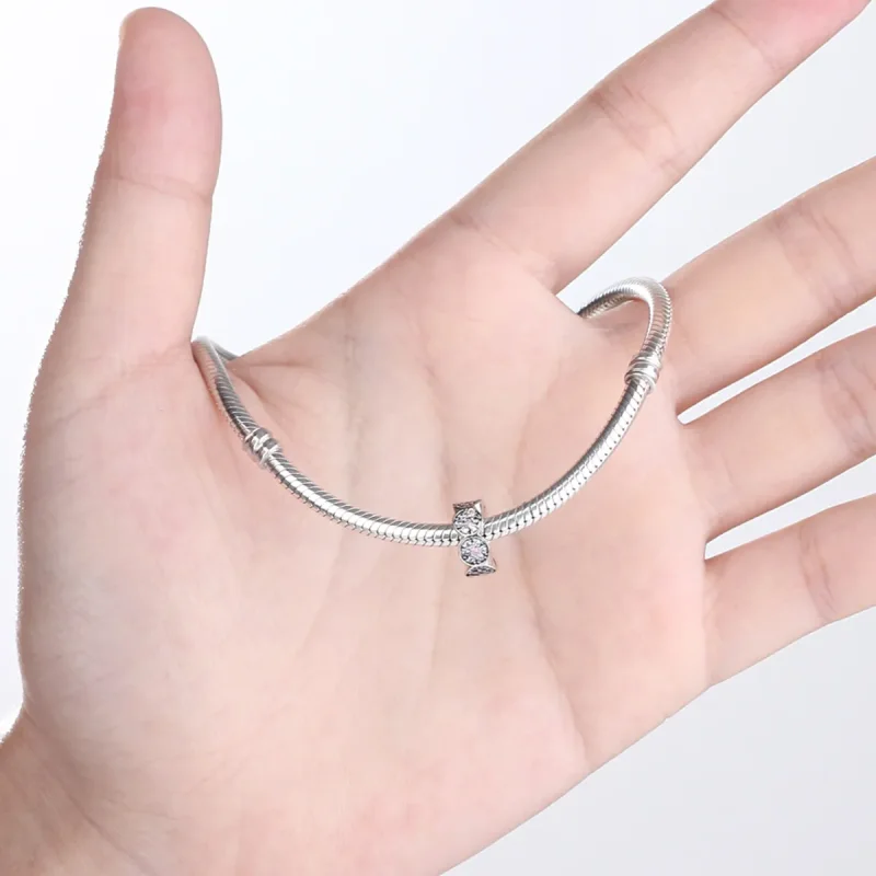 (bilde for) Pandora Style Silver Pink Garland Spacer - SCC101 - Vis 5