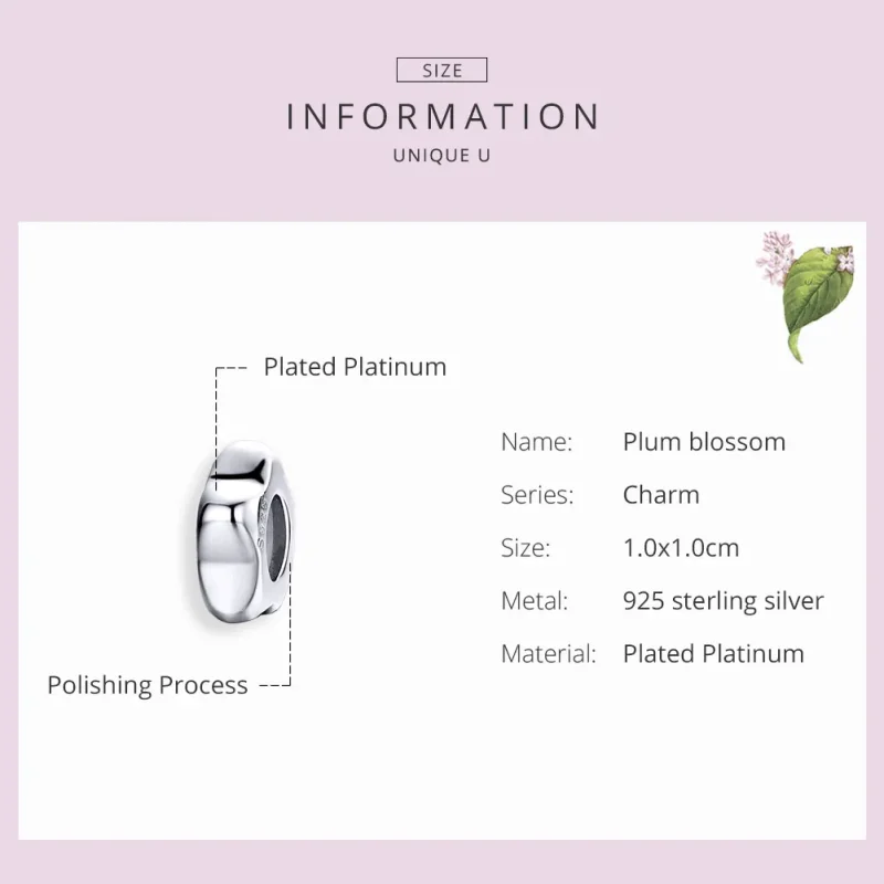 (bilde for) Pandora Style Silver Plomme Blossom Spacer - SCC1168 - Vis 3