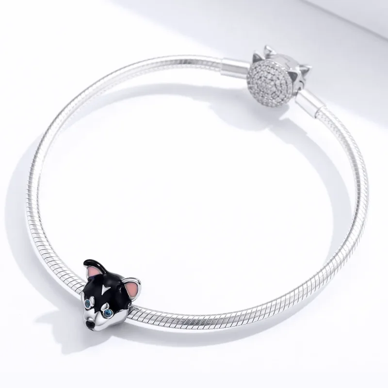 (bilde for) Pandora Style Silver Puppy Charm - BSC191 - Vis 3