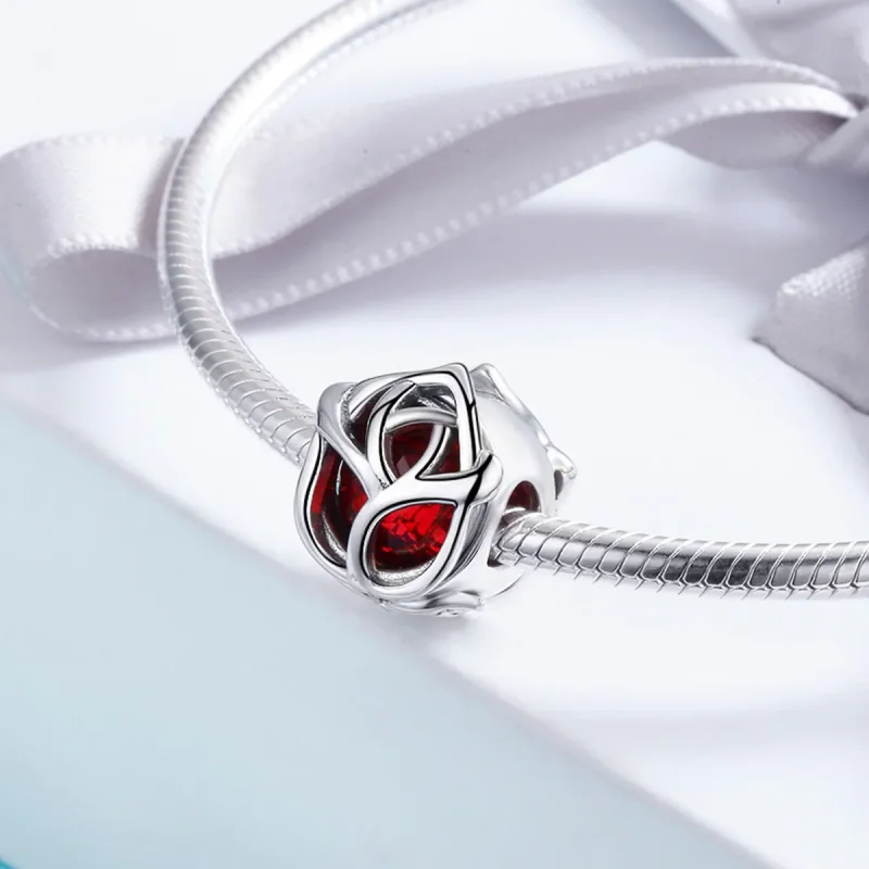 (bilde for) Pandora Style Silver Red Roses Charm - SCC568 - Vis 4
