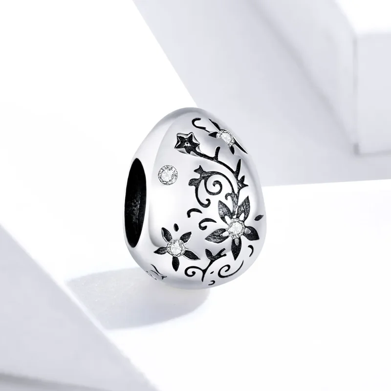 (bilde for) Pandora Style Silver Retro Easter Egg Charm - SCC1466 - Vis 2