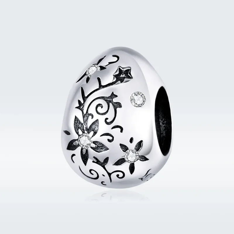 (bilde for) Pandora Style Silver Retro Easter Egg Charm - SCC1466 - Vis 5