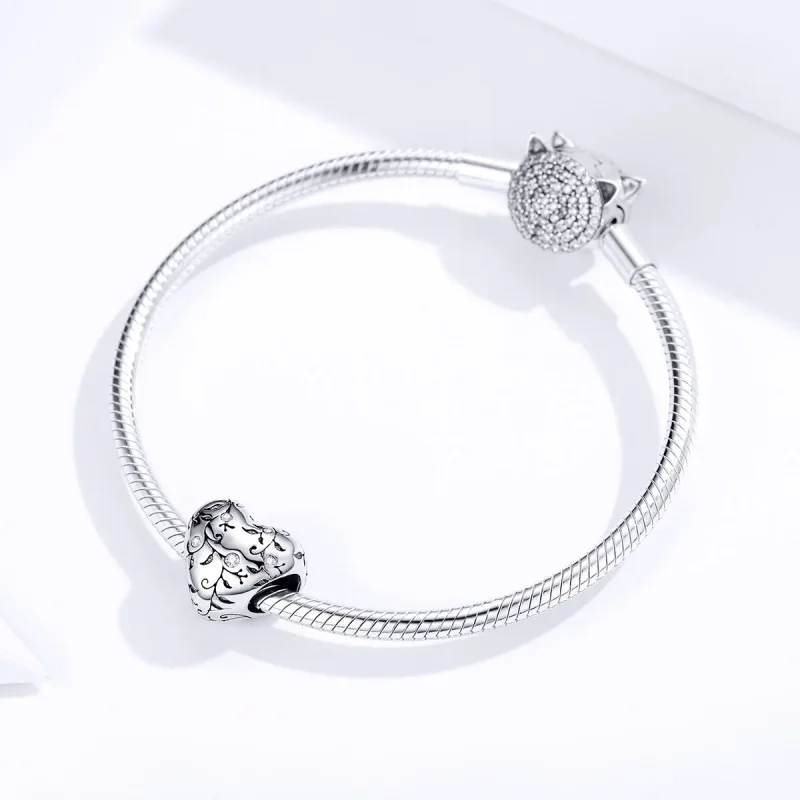 (bilde for) Pandora Style Silver Retro Patterns Charm - SCC1323 - Vis 3