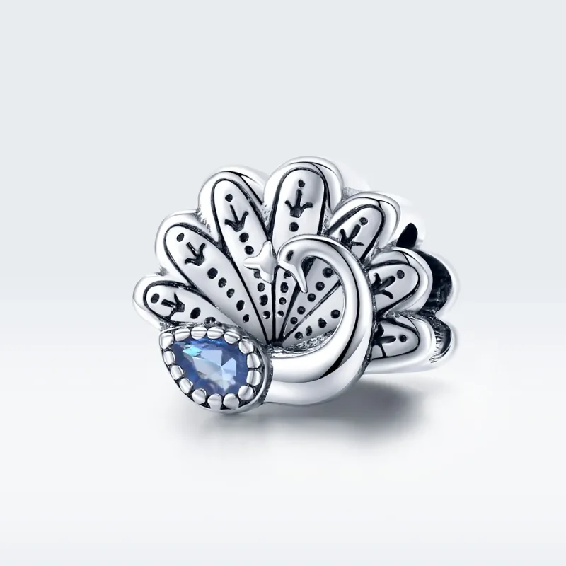 (bilde for) Pandora Style Silver Retro Peacock Charm - SCC1558 - Vis 5