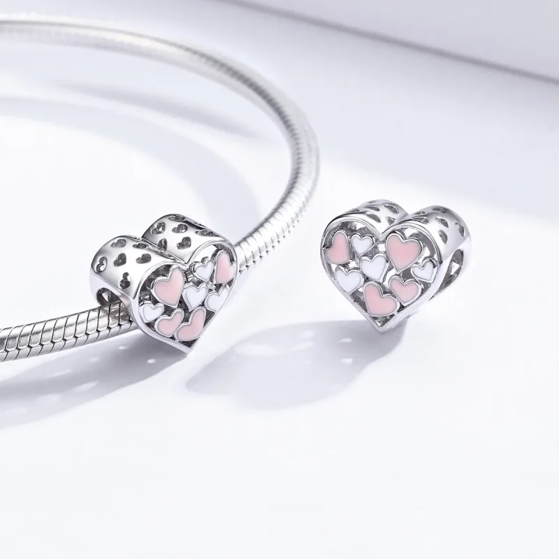 (bilde for) Pandora Style Silver Romance Heart Charm - SCC1423 - Vis 4