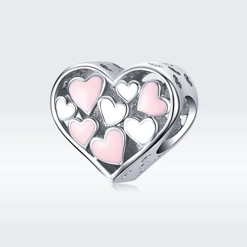 (bilde for) Pandora Style Silver Romance Heart Charm - SCC1423 - Vis 5