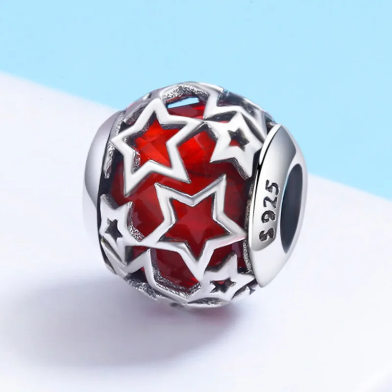 (bilde for) Pandora Style Silver Romantic Stars Charm - SCC509 - Vis 3