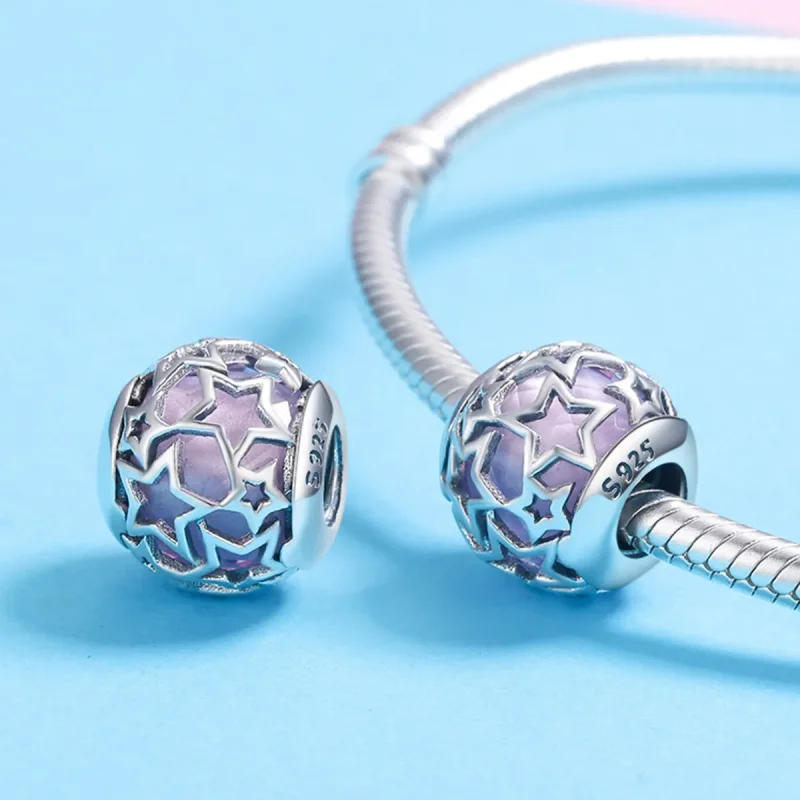 (bilde for) Pandora Style Silver Romantic Stars Charm - SCC510 - Vis 5