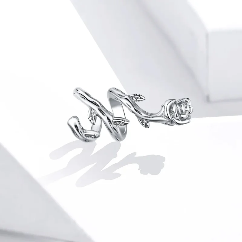 (bilde for) Pandora Style Silver Rose Vines Charm - BSC310 - Vis 2