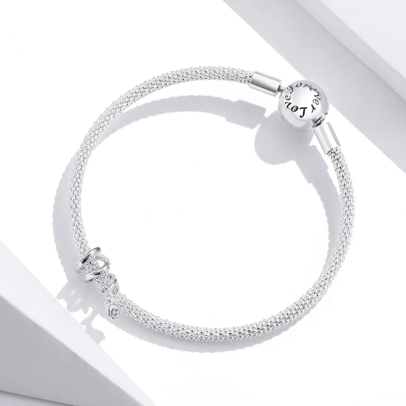 (bilde for) Pandora Style Silver Rose Vines Charm - BSC310 - Vis 3