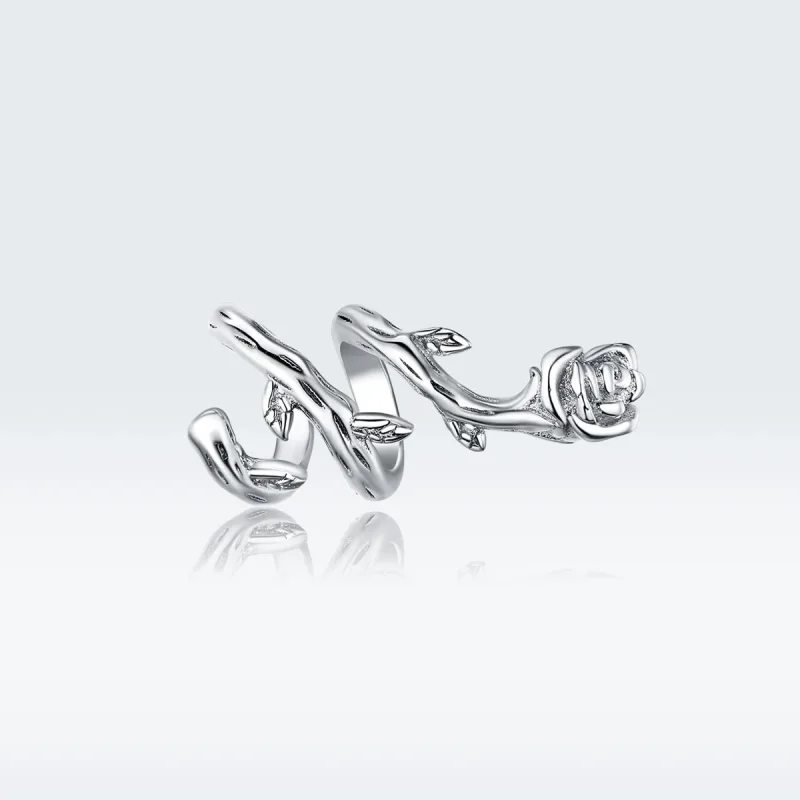 (bilde for) Pandora Style Silver Rose Vines Charm - BSC310 - Vis 5