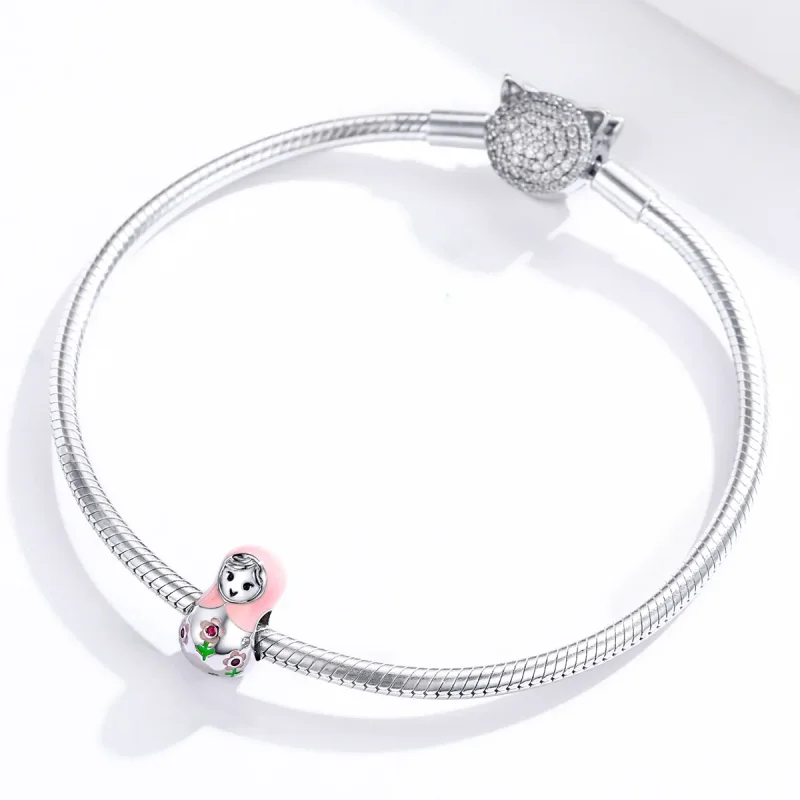 (bilde for) Pandora Style Silver Russian Dolls Charm - SCC1435 - Vis 3