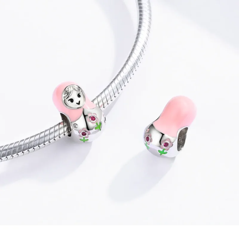 (bilde for) Pandora Style Silver Russian Dolls Charm - SCC1435 - Vis 4