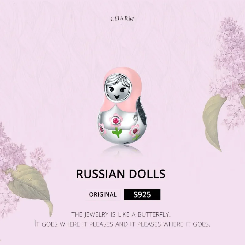 (bilde for) Pandora Style Silver Russian Dolls Charm - SCC1435 - Vis 6