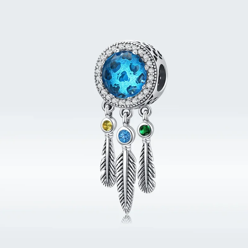 (bilde for) Pandora Style Silver Sapphire Dream Catcher Charm - SCC1384 - Vis 5