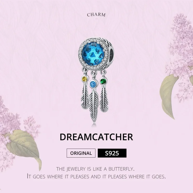 (bilde for) Pandora Style Silver Sapphire Dream Catcher Charm - SCC1384 - Vis 6