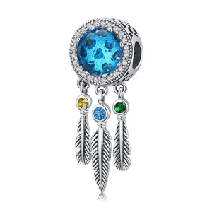 (bilde for) Pandora Style Silver Sapphire Dream Catcher Charm - SCC1384