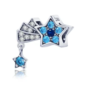 (bilde for) Pandora Style Silver Sapphire Jewellery Stars Charm - SCC912