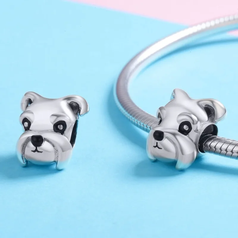 (bilde for) Pandora Style Silver Schnauzer Charm - SCC835 - Vis 3