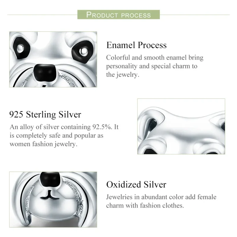 (bilde for) Pandora Style Silver Schnauzer Charm - SCC835 - Vis 7