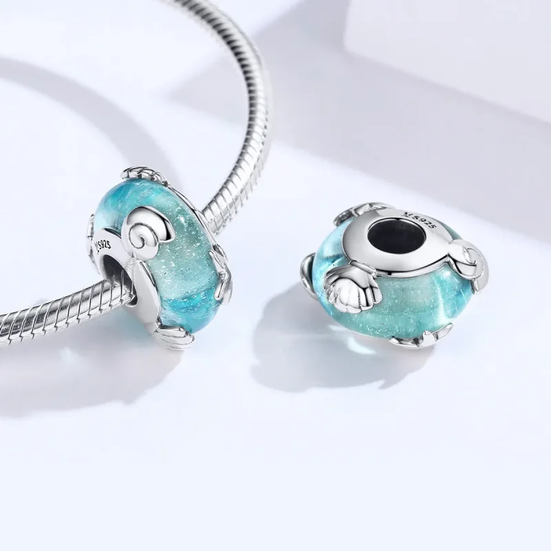 (bilde for) Pandora Style Silver Sea World Murano Glass Charm - SCC1257 - Vis 4