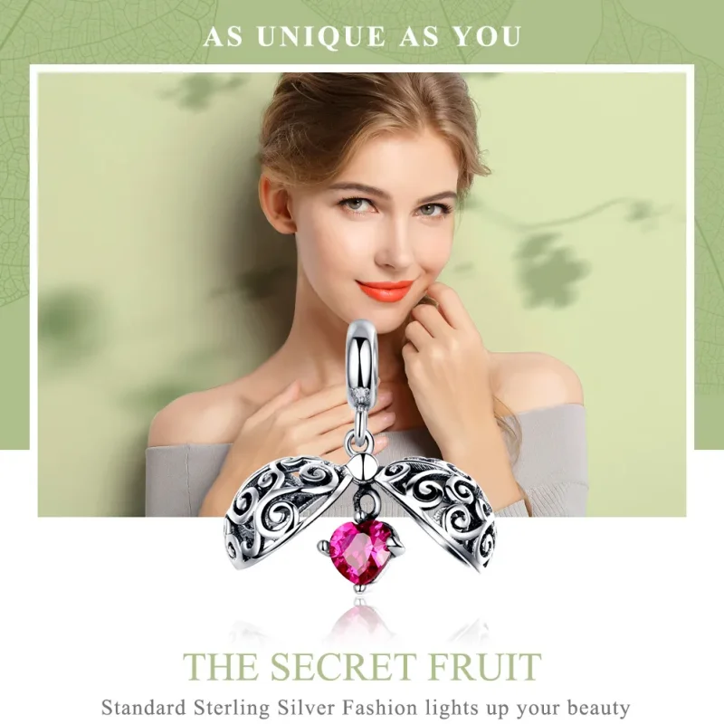 (bilde for) Pandora Style Silver Secret Fruit Dangle - SCC1114 - Vis 2