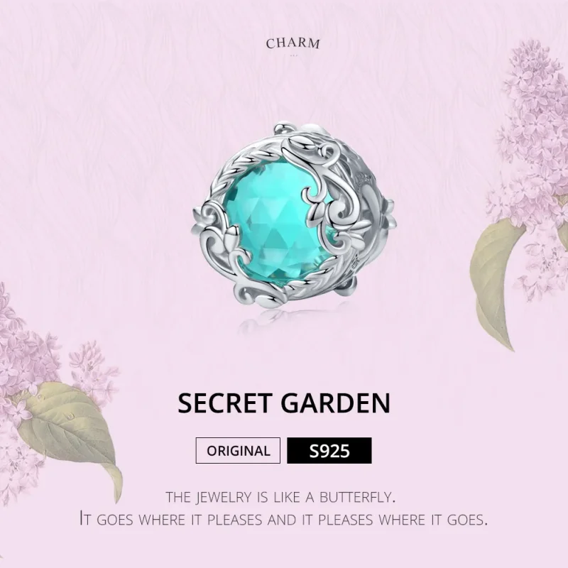 (bilde for) Pandora Style Silver Secret Garden Charm - BSC105 - Vis 6