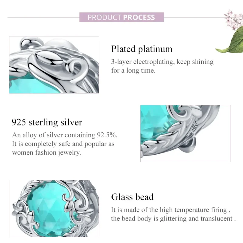 (bilde for) Pandora Style Silver Secret Garden Charm - BSC105 - Vis 8