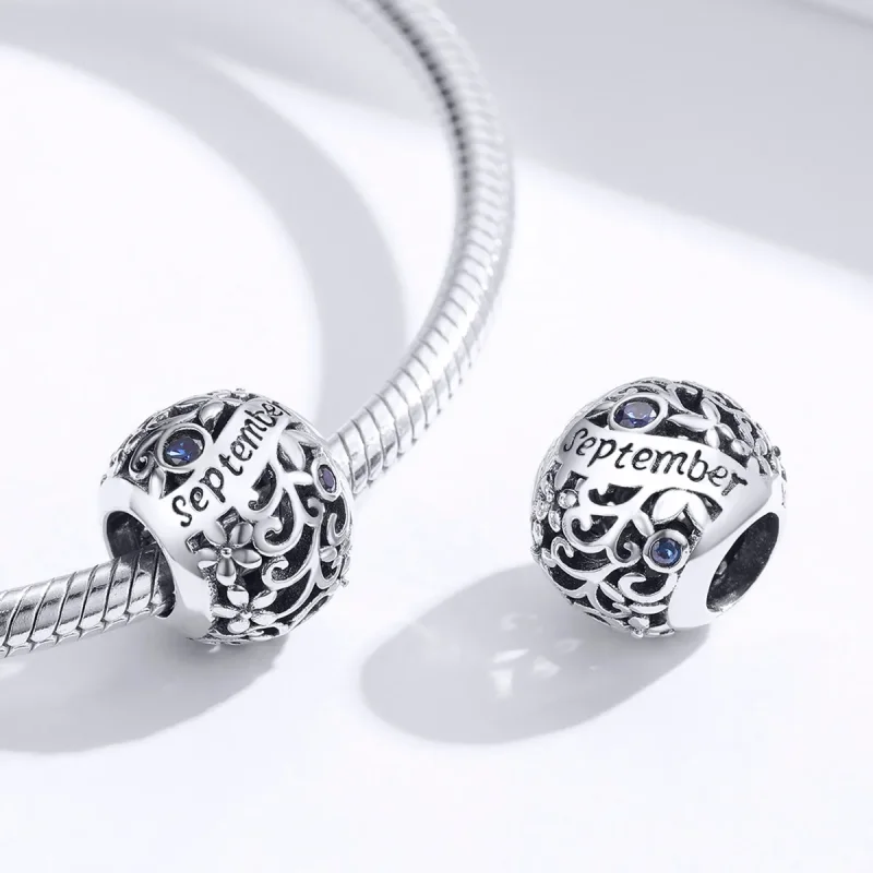 (bilde for) Pandora Style Silver September Birthstone Charm - SCC1385-9 - Vis 2