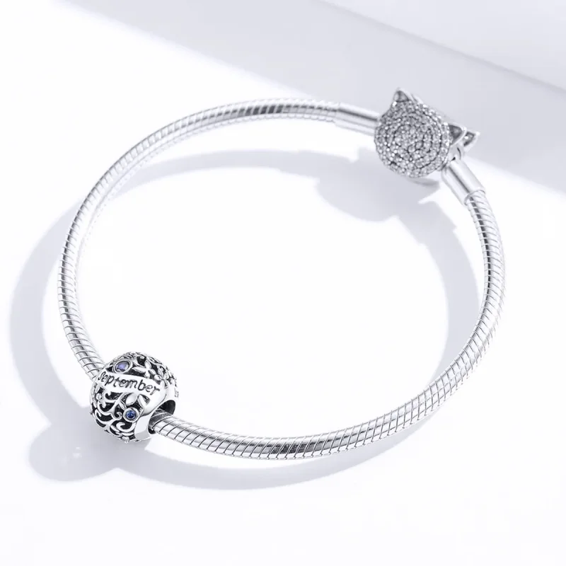 (bilde for) Pandora Style Silver September Birthstone Charm - SCC1385-9 - Vis 3