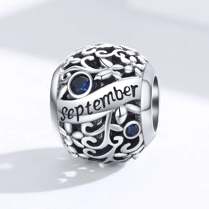 (bilde for) Pandora Style Silver September Birthstone Charm - SCC1385-9 - Vis 4