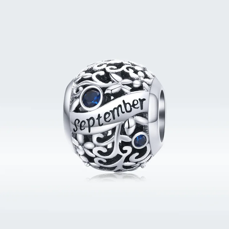 (bilde for) Pandora Style Silver September Birthstone Charm - SCC1385-9 - Vis 5