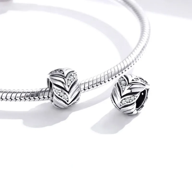 (bilde for) Pandora Style Silver Shining Wheat Ears Charm - SCC1614 - Vis 4