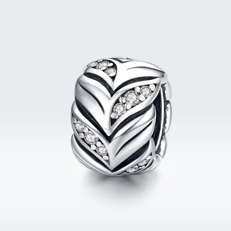 (bilde for) Pandora Style Silver Shining Wheat Ears Charm - SCC1614 - Vis 5