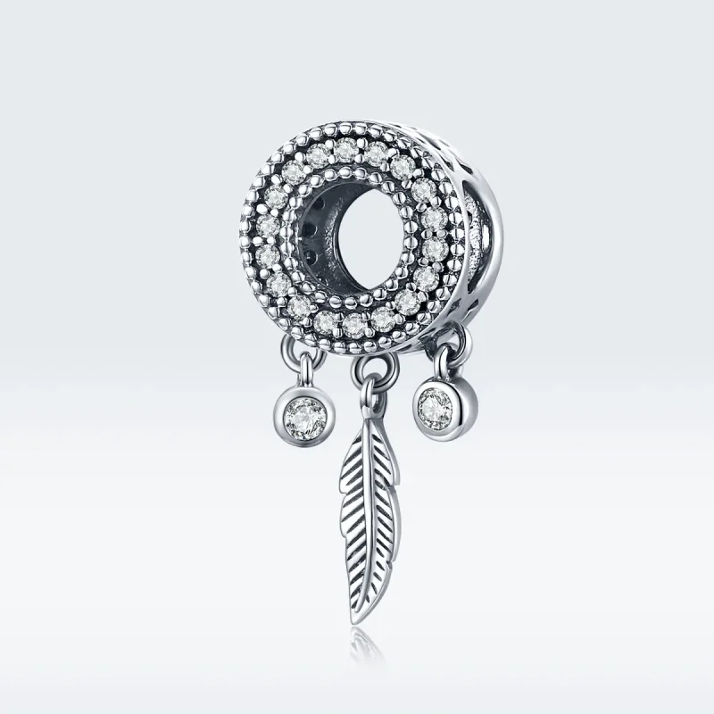 (bilde for) Pandora Style Silver Shiny Feather Charm - SCC1550 - Vis 5