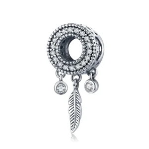 (bilde for) Pandora Style Silver Shiny Feather Charm - SCC1550