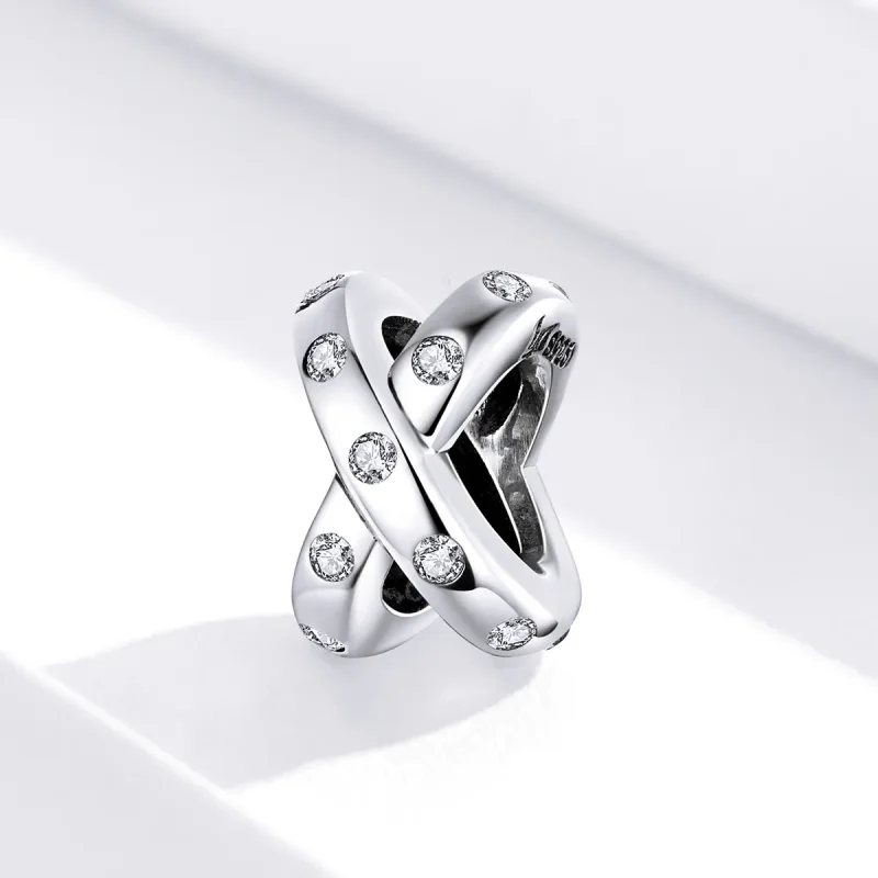 (bilde for) Pandora Style Silver Simple Geometry Charm - SCC1515 - Vis 2
