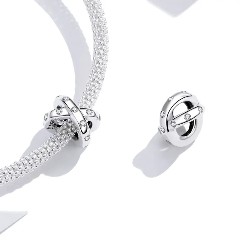 (bilde for) Pandora Style Silver Simple Geometry Charm - SCC1515 - Vis 3