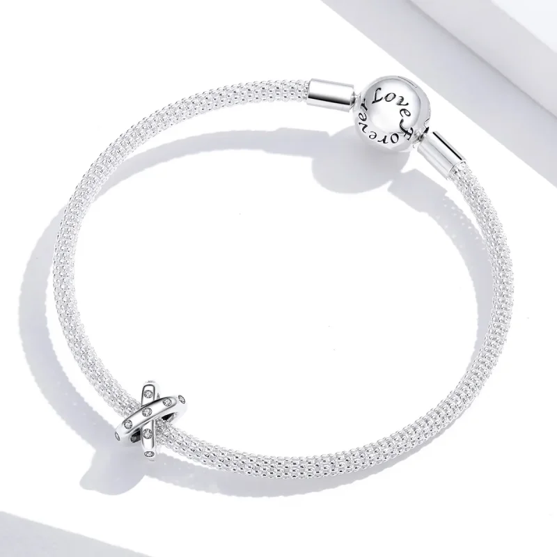 (bilde for) Pandora Style Silver Simple Geometry Charm - SCC1515 - Vis 4