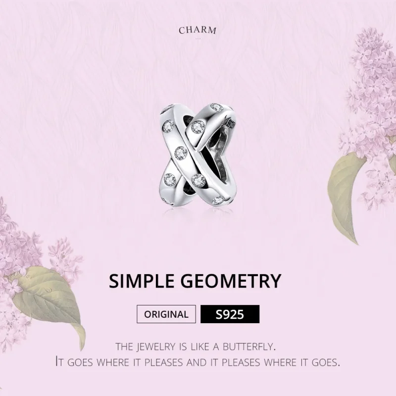 (bilde for) Pandora Style Silver Simple Geometry Charm - SCC1515 - Vis 6