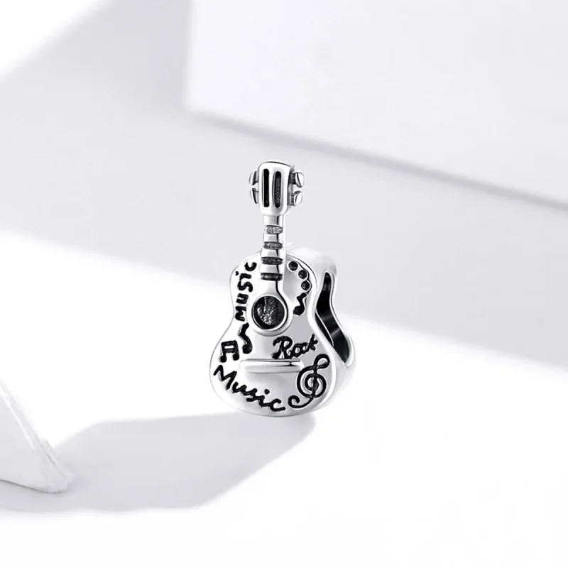 (bilde for) Pandora Style Silver Simple Guitar Charm - SCC1708 - Vis 2