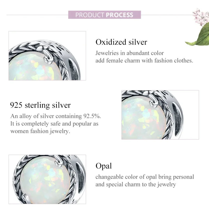 (bilde for) Pandora Style Silver Simple Vine Charm - SCC1576 - Vis 8