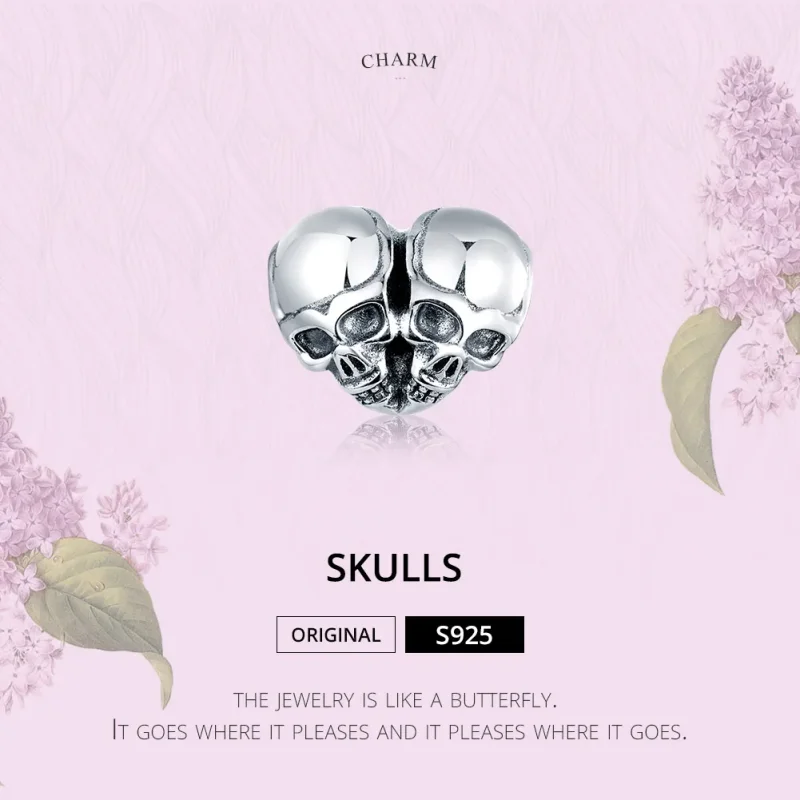 (bilde for) Pandora Style Silver Skulls Charm - SCC1519 - Vis 6