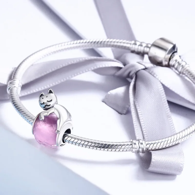 (bilde for) Pandora Style Silver Sleeping Cat Charm - SCC447 - Vis 4