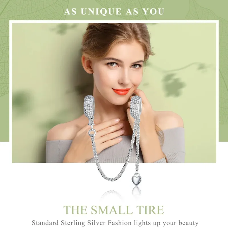 (bilde for) Pandora Style Silver Small Tire Safety Chain - SCC1112 - Vis 2