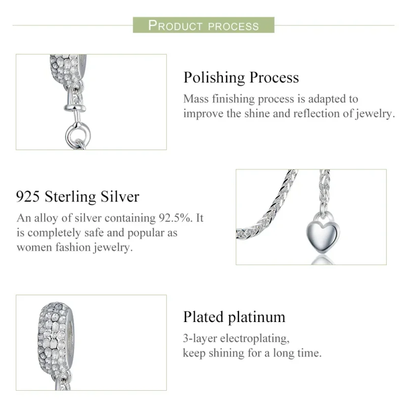 (bilde for) Pandora Style Silver Small Tire Safety Chain - SCC1112 - Vis 4